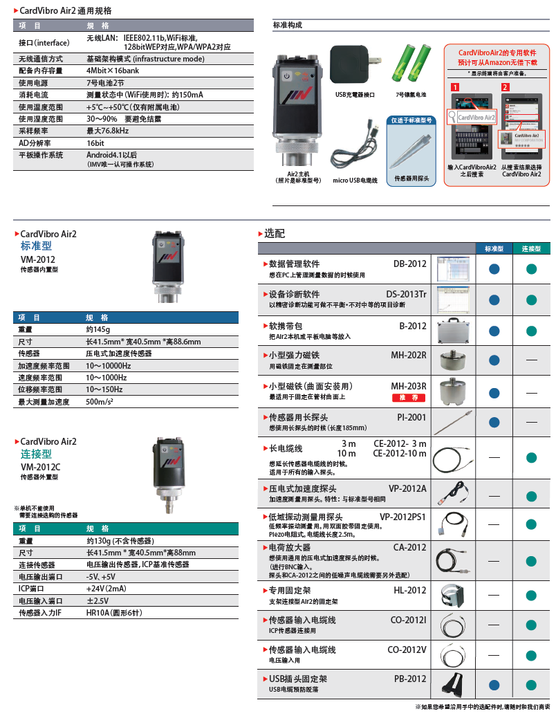日本IMV公司 CardVibro Air2 無線袖珍振動儀
